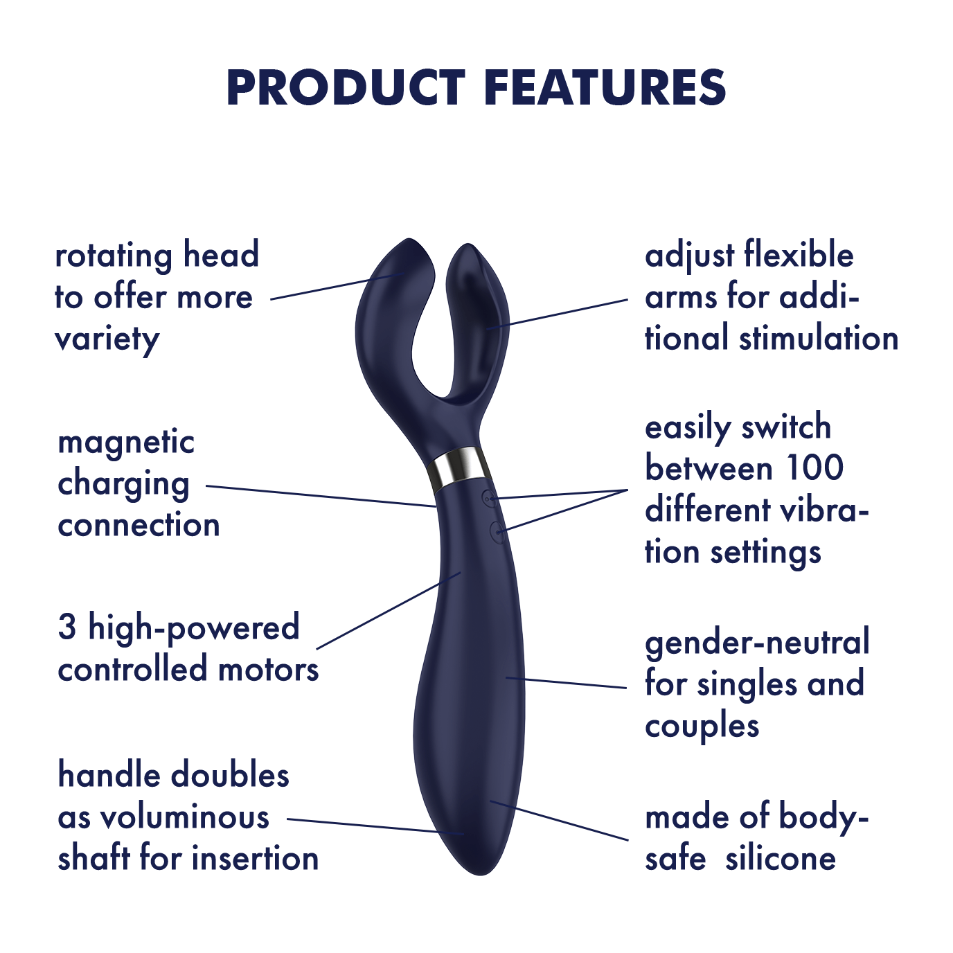 Satisfyer Endless Fun Silicone Multi Vibrator Blue