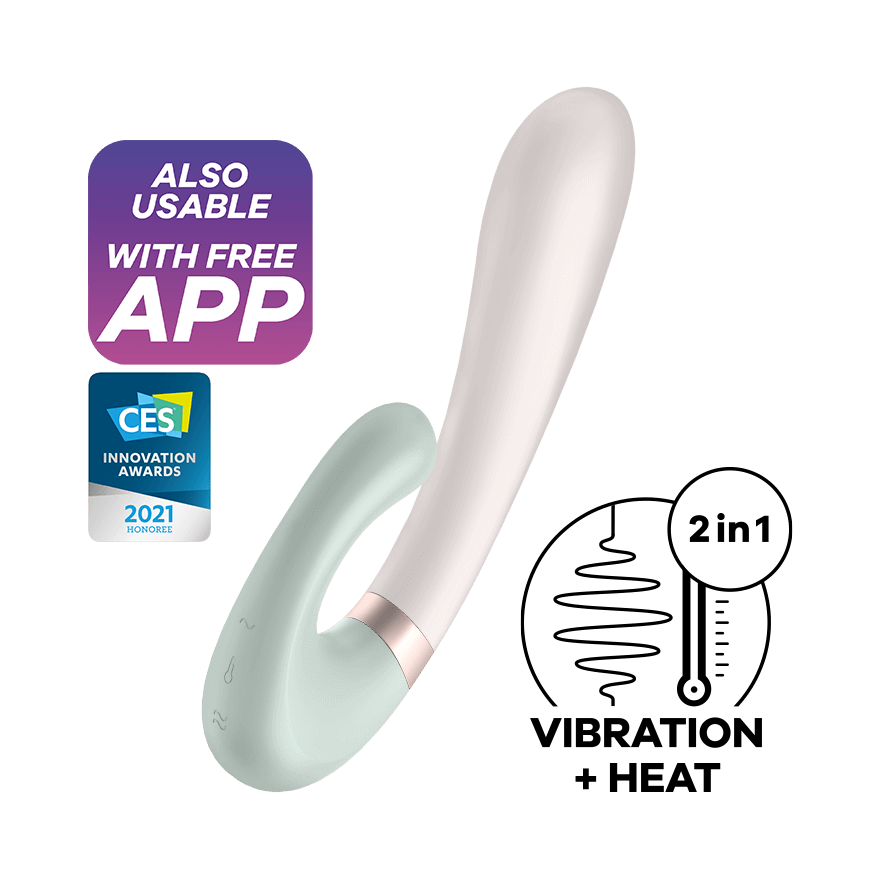 Satisfyer Heat Wave App Enabled Warming Dual Vibrator White Mint