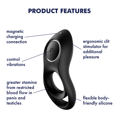 Satisfyer Legendary Duo Silicone Vibrating Double Cock Ring