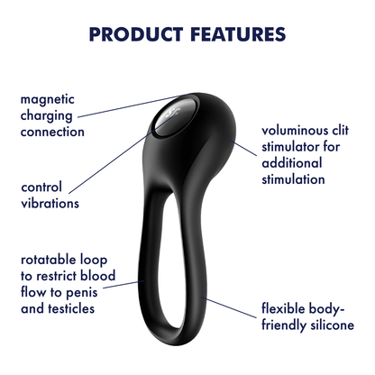 Satisfyer Majestic Duo Silicone Vibrating Double Cock Ring