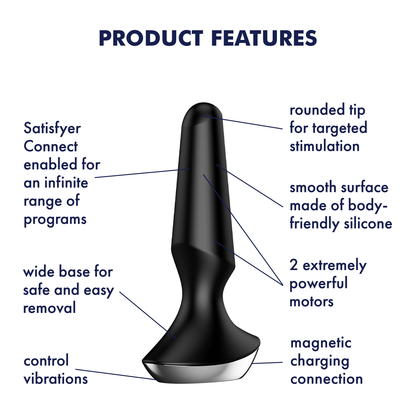 Satisfyer Plug-ilicious 2 App Enabled Vibrating Butt Plug Black