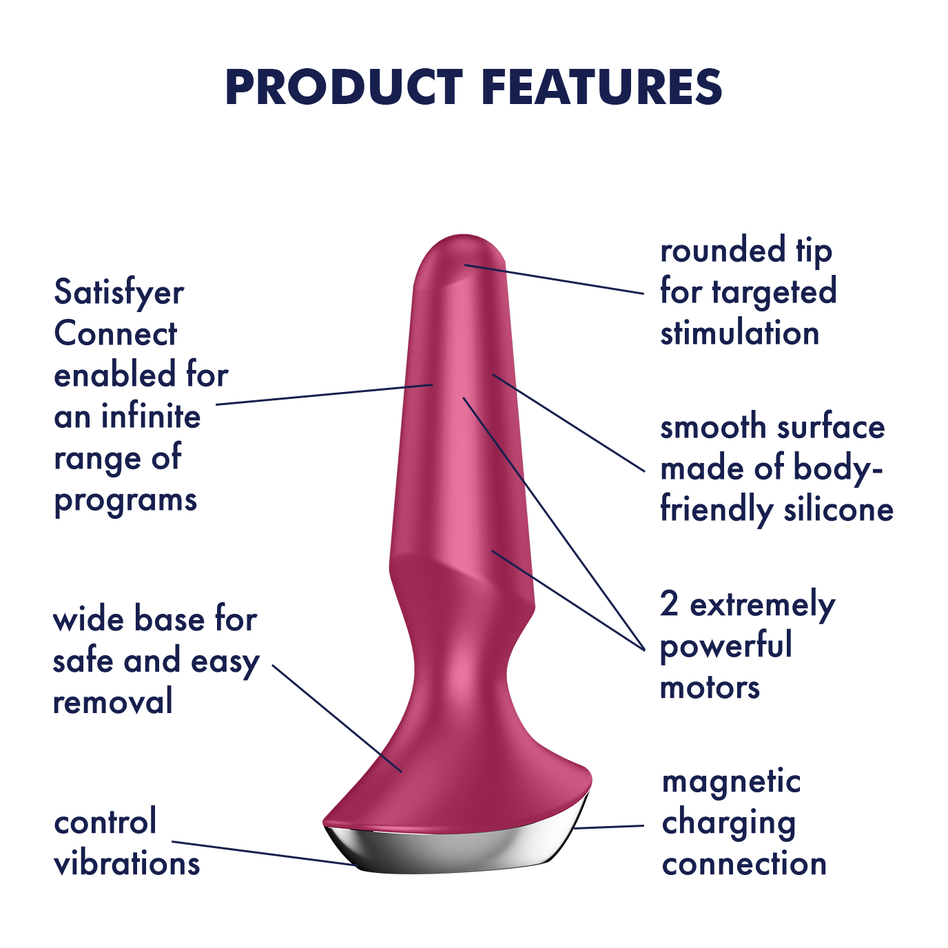 Satisfyer Plug-ilicious 2 App Enabled Vibrating Butt Plug Berry