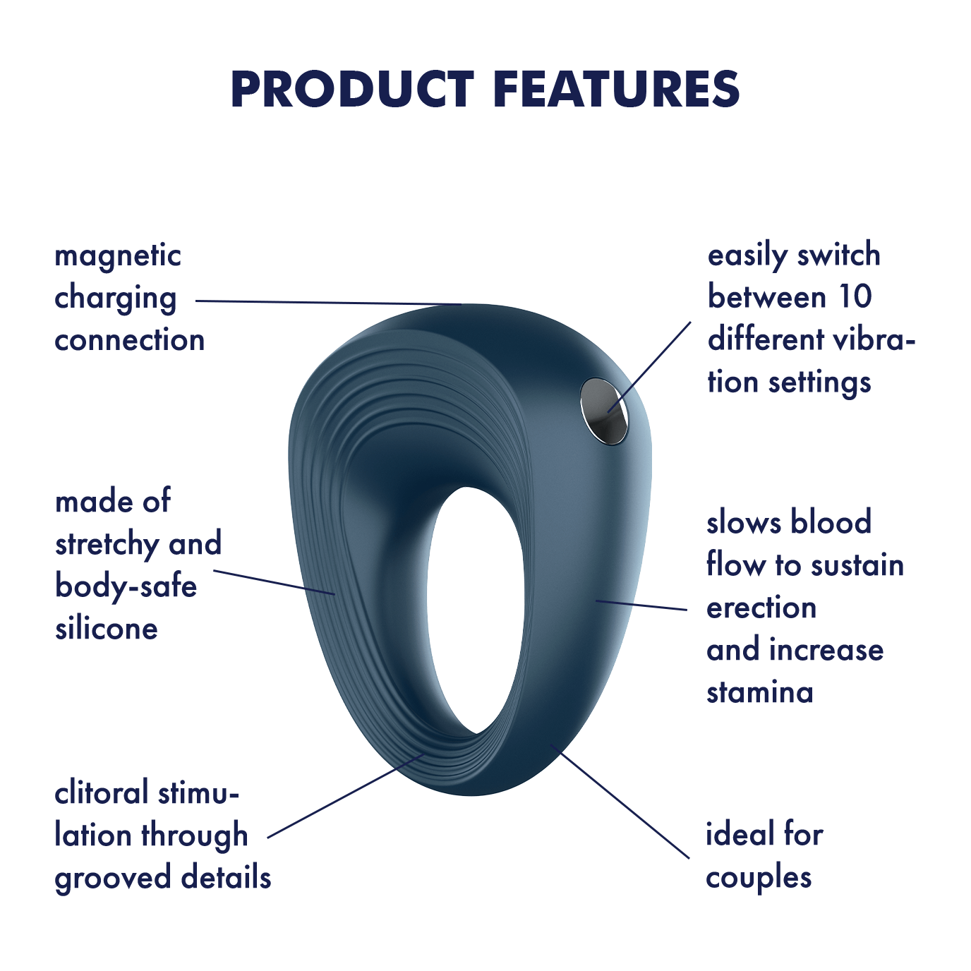 Satisfyer Power Ring Silicone Vibrating Cock Ring