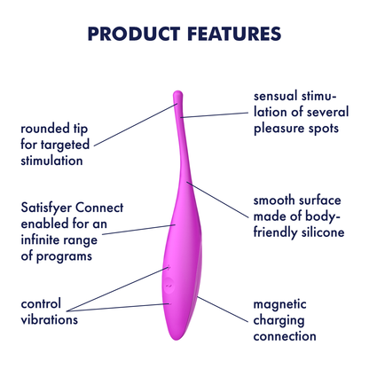 Satisfyer Twirling Joy Silicone App Enabled Clitoral Vibrator Fuchsia