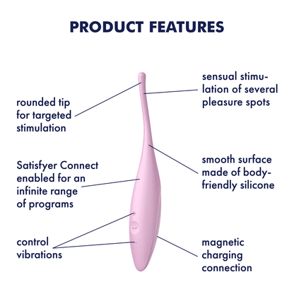 Satisfyer Twirling Joy Silicone App Enabled Clitoral Vibrator Pink