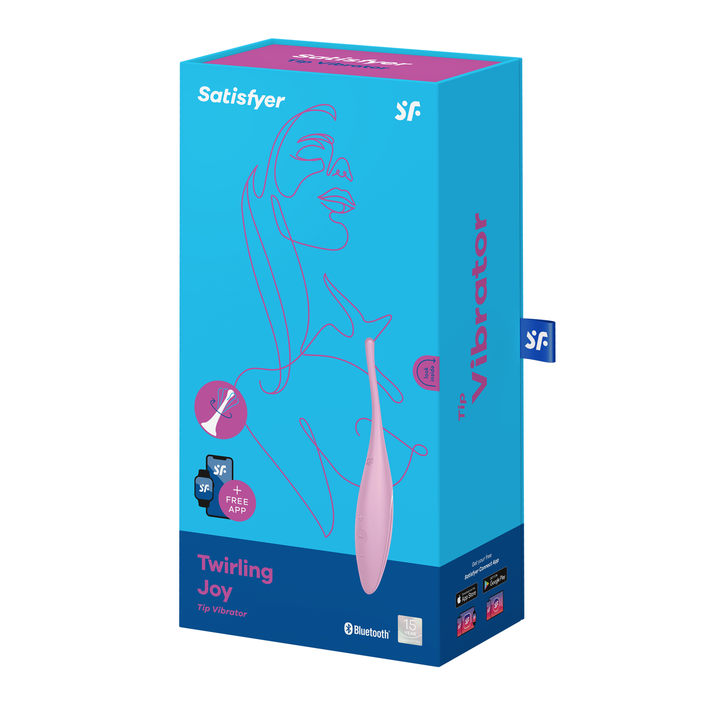 Satisfyer Twirling Joy Silicone App Enabled Clitoral Vibrator Pink