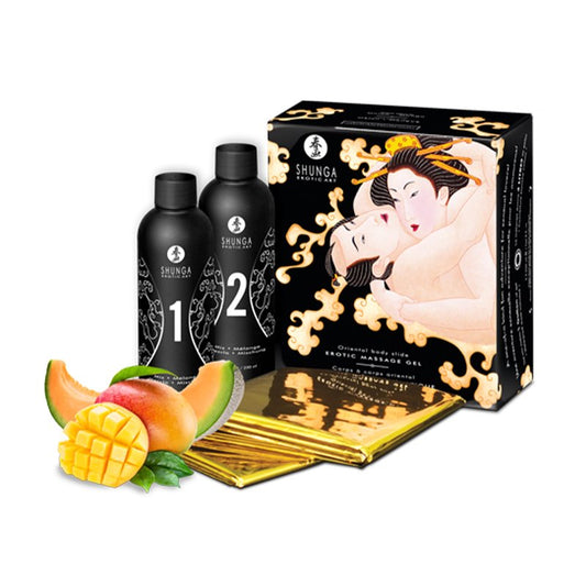 Shunga Oriental Body to Body Erotic Massage Gel Set Melon Mango