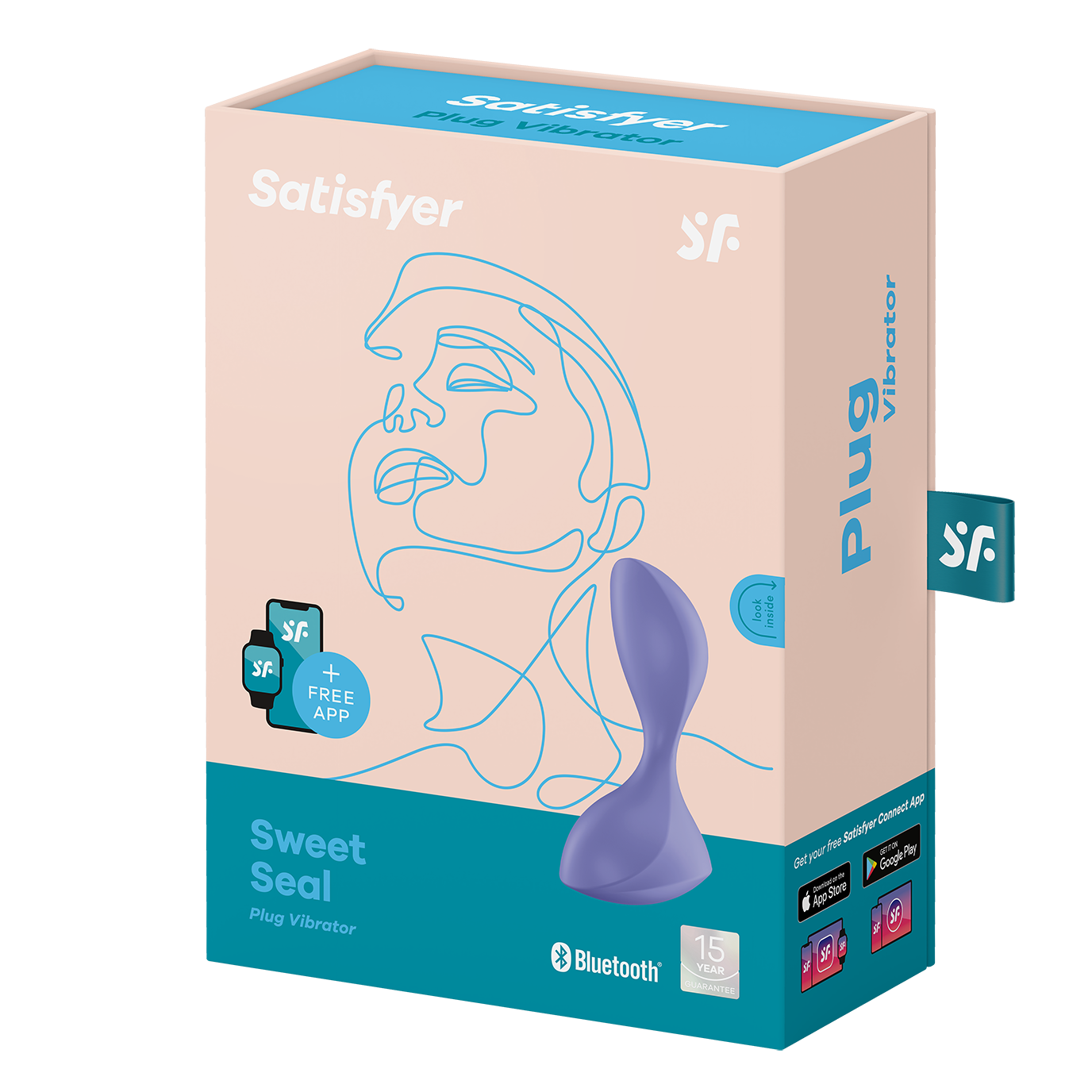 Satisfyer Sweet Seal App Enabled Silicone Anal Vibrator Violet