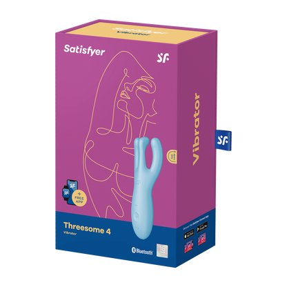 Satisfyer Threesome 4 App Enabled Clitoral Vibrator Blue