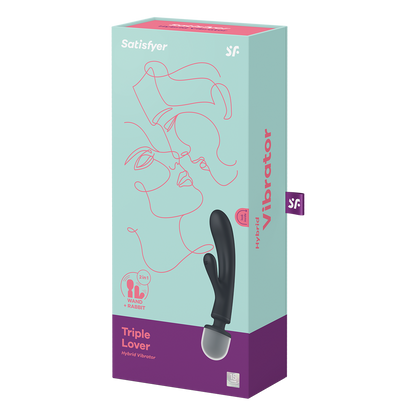 Satisfyer Triple Lover Hybrid Rabbit Vibrator Grey