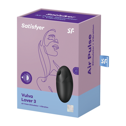 Satisfyer Vulva Lover 3 Air Pulse Clitoral Vibrator Black