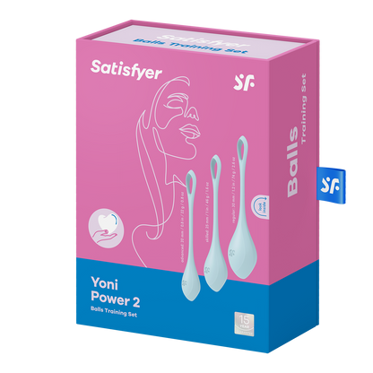 Satisfyer Yoni Power 2 Silicone Kegel Balls Set of 3 Blue