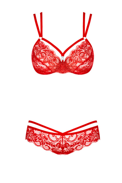 Obsessive 860 Red Lingerie Set