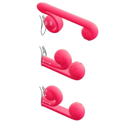 Snail Vibe Silicone Dual Stimulation Vibrator Pink