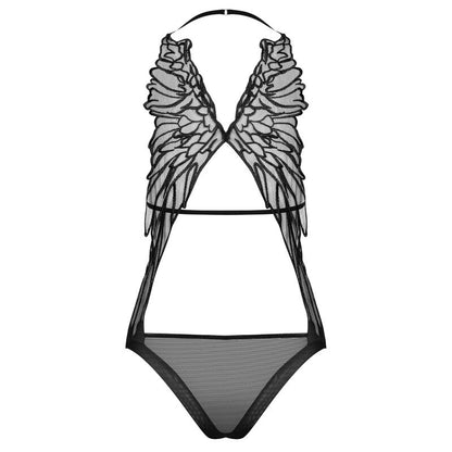 Obsessive Alifini Wing Pattern Black Teddy