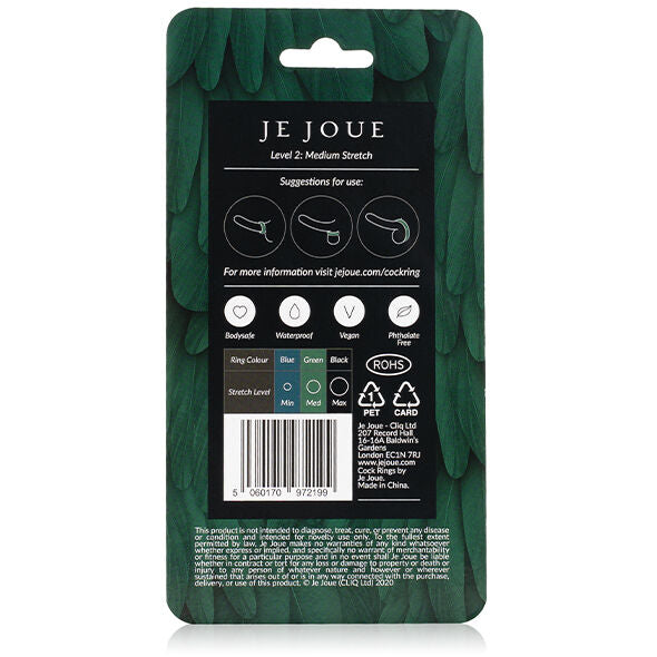 Je Joue Medium Stretch Silicone Cock Ring Green