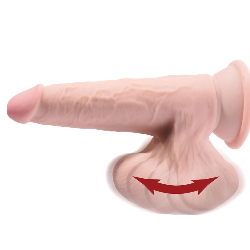 King Cock Plus 3D Swinging Balls Dildo 24.5cm Light