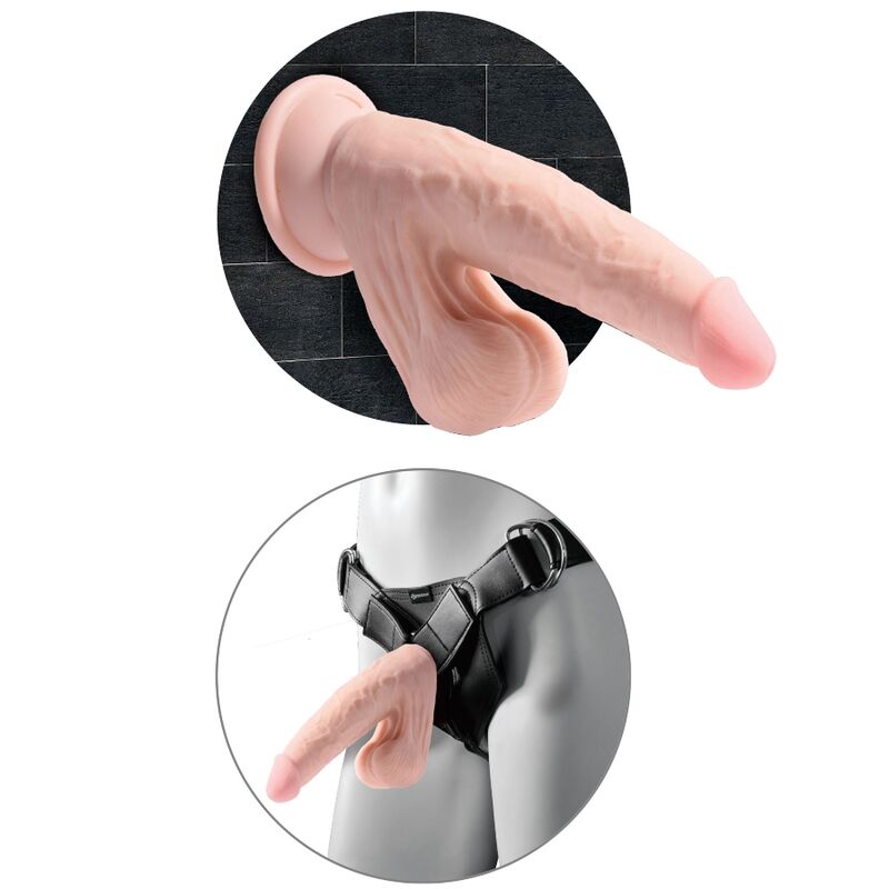 King Cock Plus 3D Swinging Balls Dildo 24.5cm Light