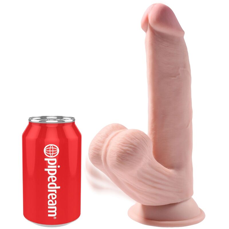 King Cock Plus 3D Swinging Balls Dildo 24.5cm Light