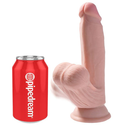 King Cock Plus 3D Swinging Balls Dildo 15.2cm Light