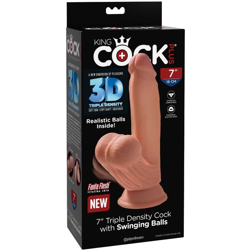 King Cock Plus 3D Swinging Balls Dildo 15.2cm Medium