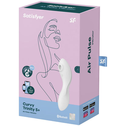 Satisfyer Curvy Trinity 5+ App Enabled Air Pulse Vibrator White