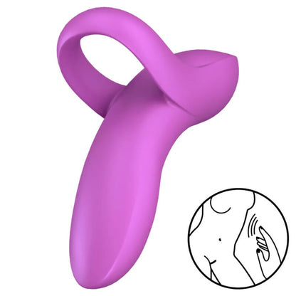 Satisfyer Bold Lover Silicone Finger Vibrator Pink