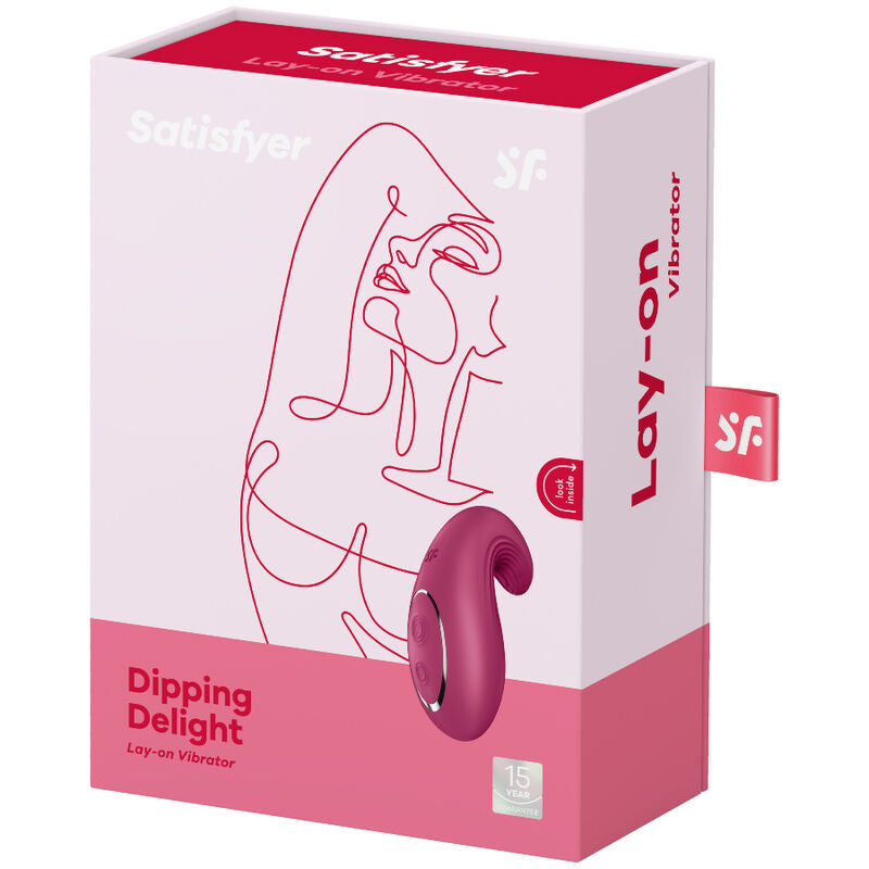 Satisfyer Dipping Delight Silicone Lay-on Vibrator Berry Red