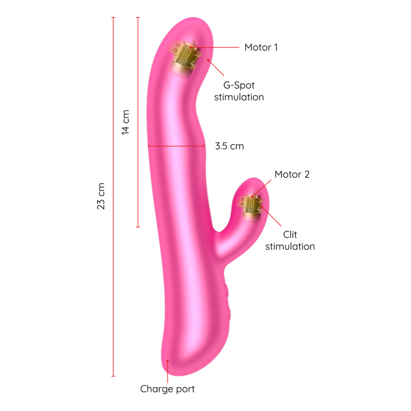 Oninder Oslo Silicone Rotating Dual Vibrator with App Control