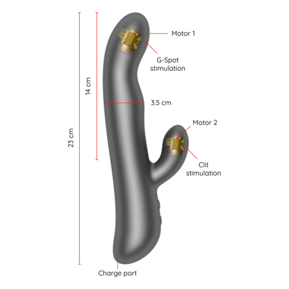 Oninder Oslo Silicone Rotating Dual Vibrator with App Control