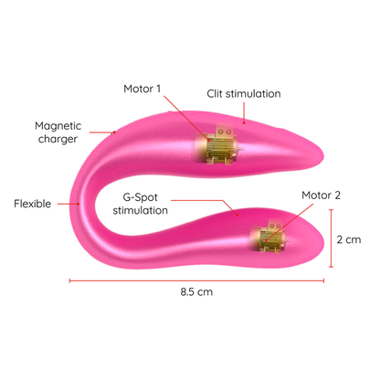 Oninder Lisboa Silicone Couples Vibrator with App Control