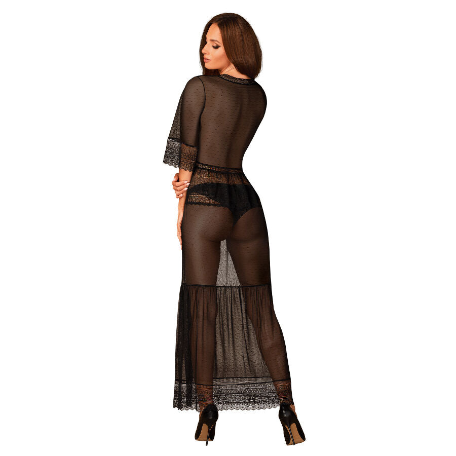 Obsessive Estiqua Black Long Peignoir