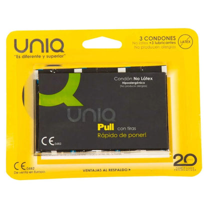 Uniq Pull Latex Free Condoms With Straps 3 Pack