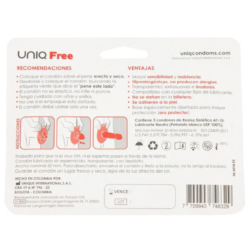 Uniq Free Latex Free Condoms 3 Pack