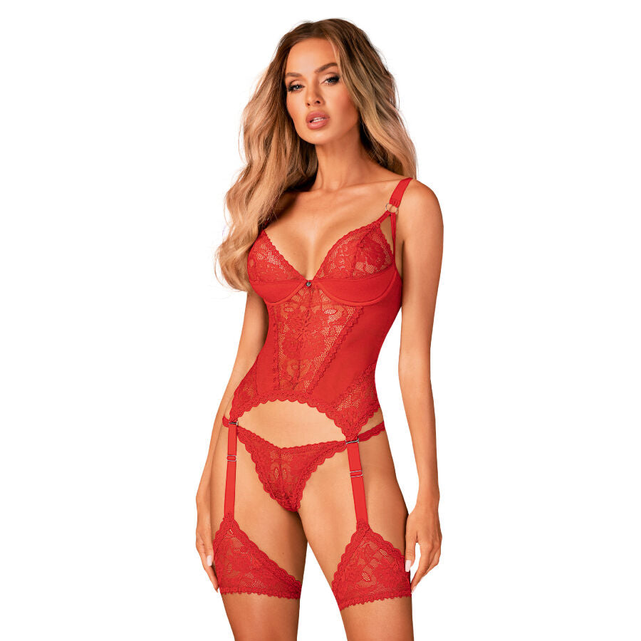 Obsessive Belovya Red Corset & Thong