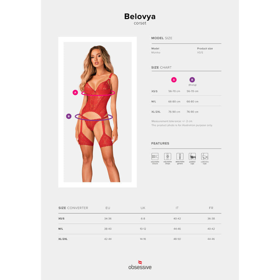 Obsessive Belovya Red Corset & Thong