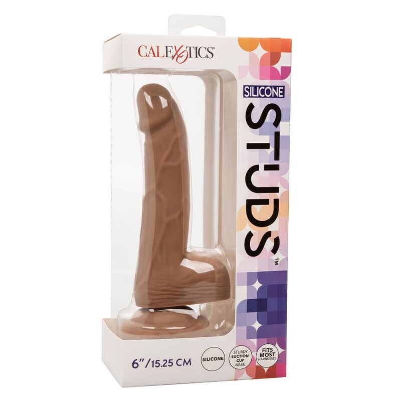 CalExotics Silicone Studs 6 Inch Dildo Brown