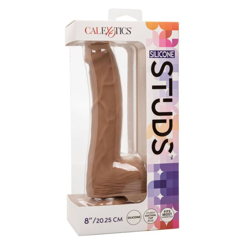 CalExotics Silicone Studs 8 Inch Dildo Brown