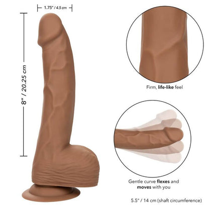 CalExotics Silicone Studs 8 Inch Dildo Brown