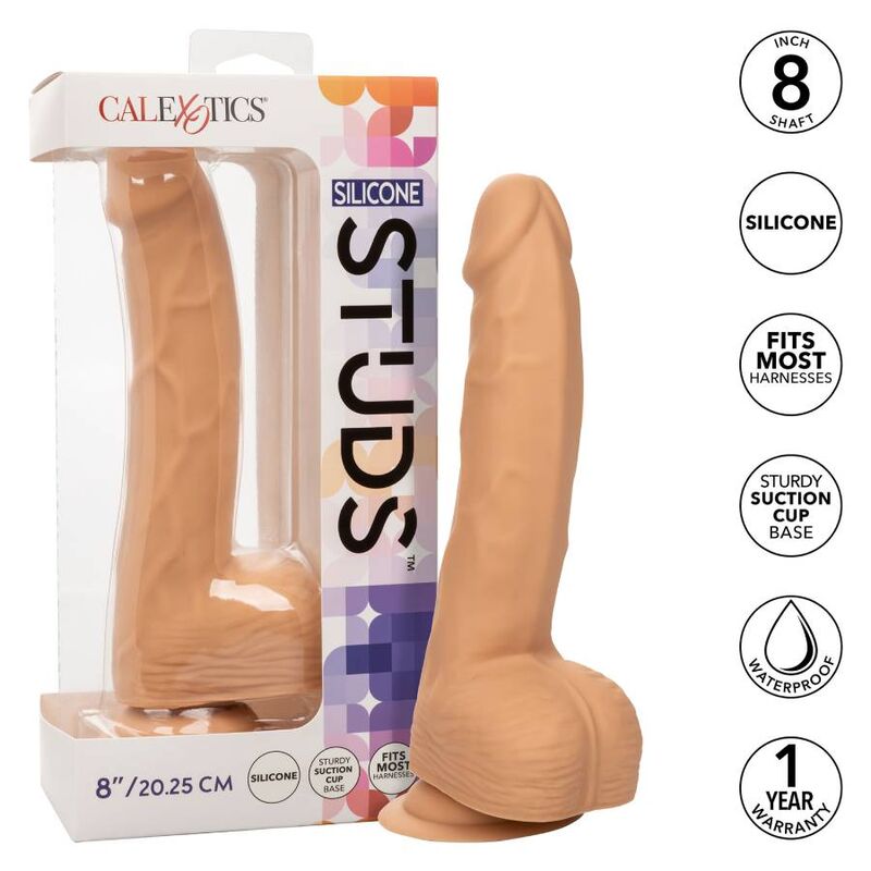 CalExotics Silicone Studs 8 Inch Dildo Light