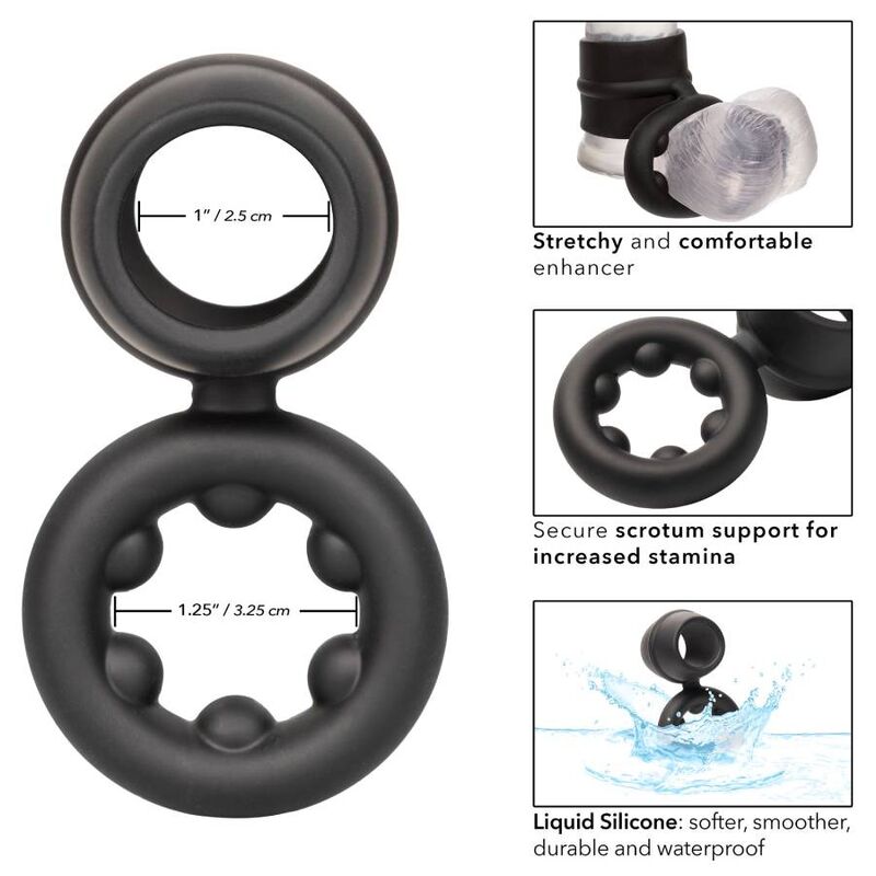 CalExotics Alpha Liquid Silicone Dual Magnum Cock Ring