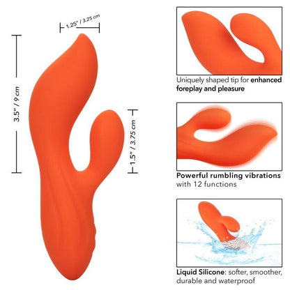 CalExotics Stella Dual Teaser Orange Silicone Rabbit Vibrator