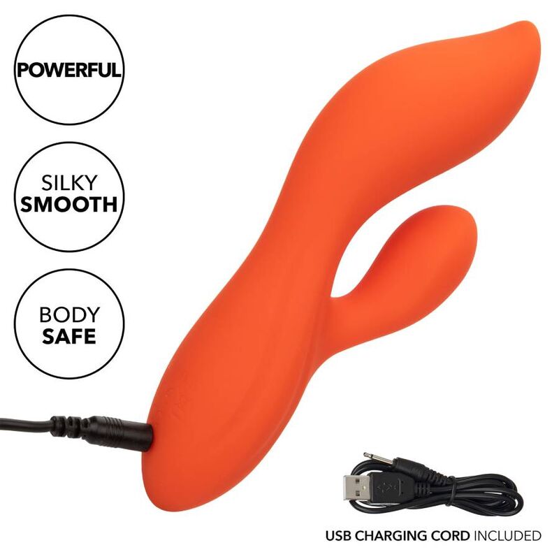 CalExotics Stella Dual Teaser Orange Silicone Rabbit Vibrator