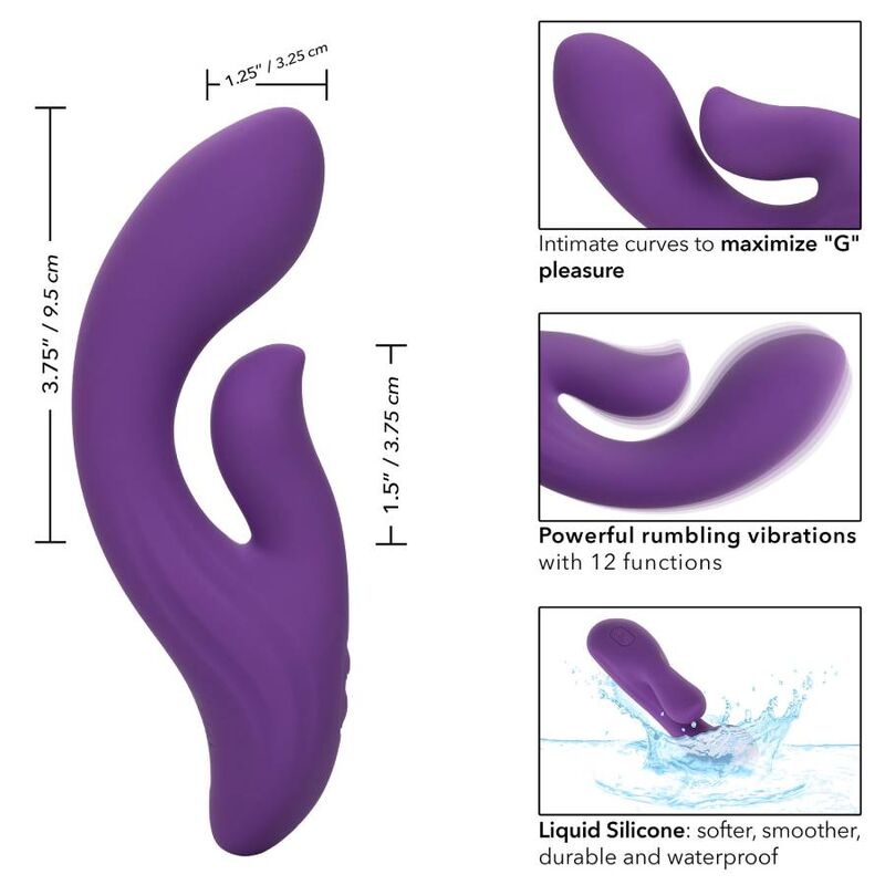 CalExotics Stella Dual Pleaser Violet Silicone Rabbit Vibrator