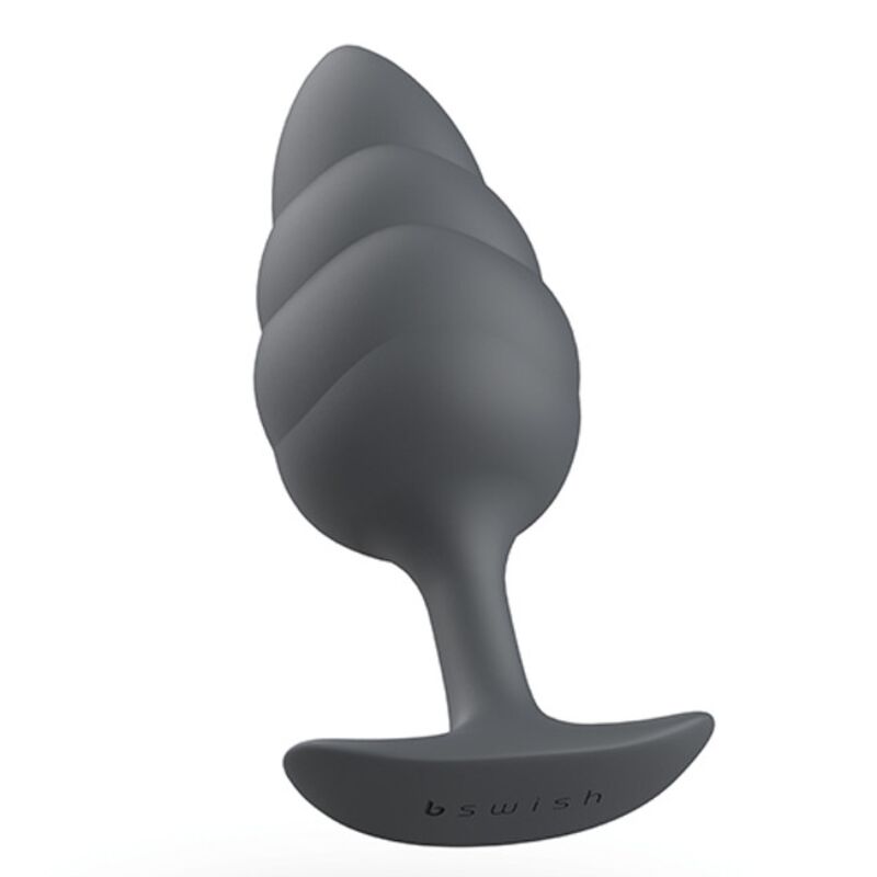 B Swish Bfilled Basic Plus Wave Silicone Butt Plug Black