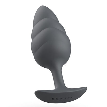 B Swish Bfilled Basic Plus Wave Silicone Butt Plug Black