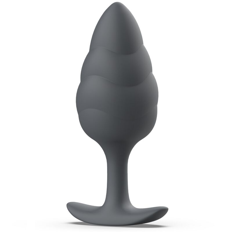 B Swish Bfilled Basic Plus Wave Silicone Butt Plug Black