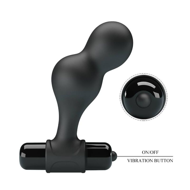 Mr Play Black Silicone Vibrating Anal Plug