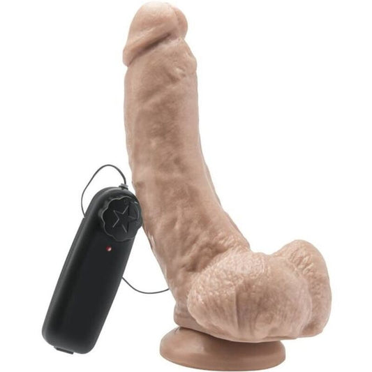 Get Real Vibrating Dong With Balls 20.5cm Light