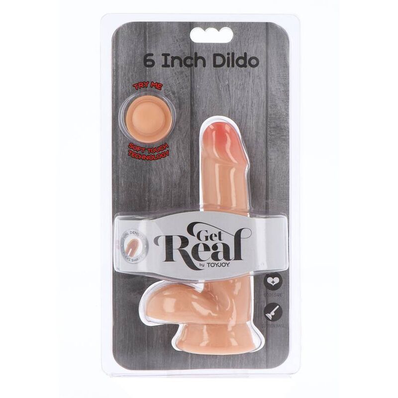 Get Real Dual Density Dong With Balls 17cm Light